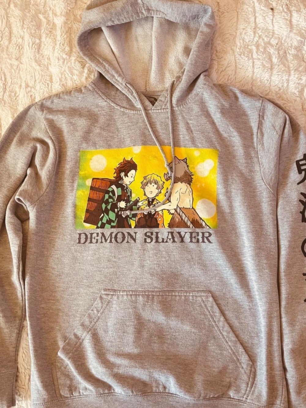 NWOT Demon Slayer Tanjiro Zenitsu Inosuke Graphic Anime Hoodie Size M